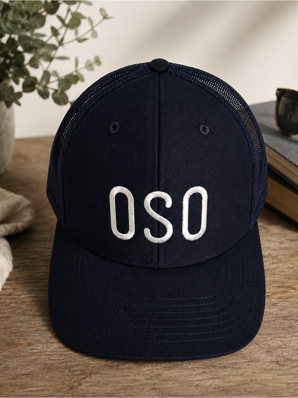 Richardson OSO Trucker Hat Snapback Mesh Cap Men's Adjustable Navy Blue